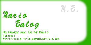 mario balog business card