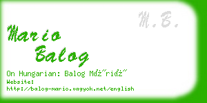 mario balog business card